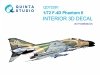 Quinta Studio QD72091 F-4D 3D-Printed & coloured Interior on decal paper (Fine Molds) 1/72